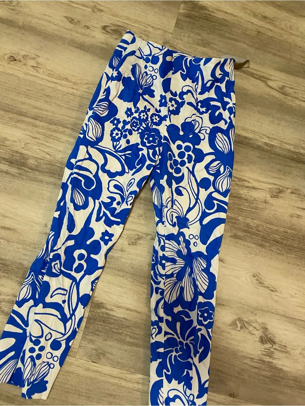 Zara Floral Blue Pants- brand new